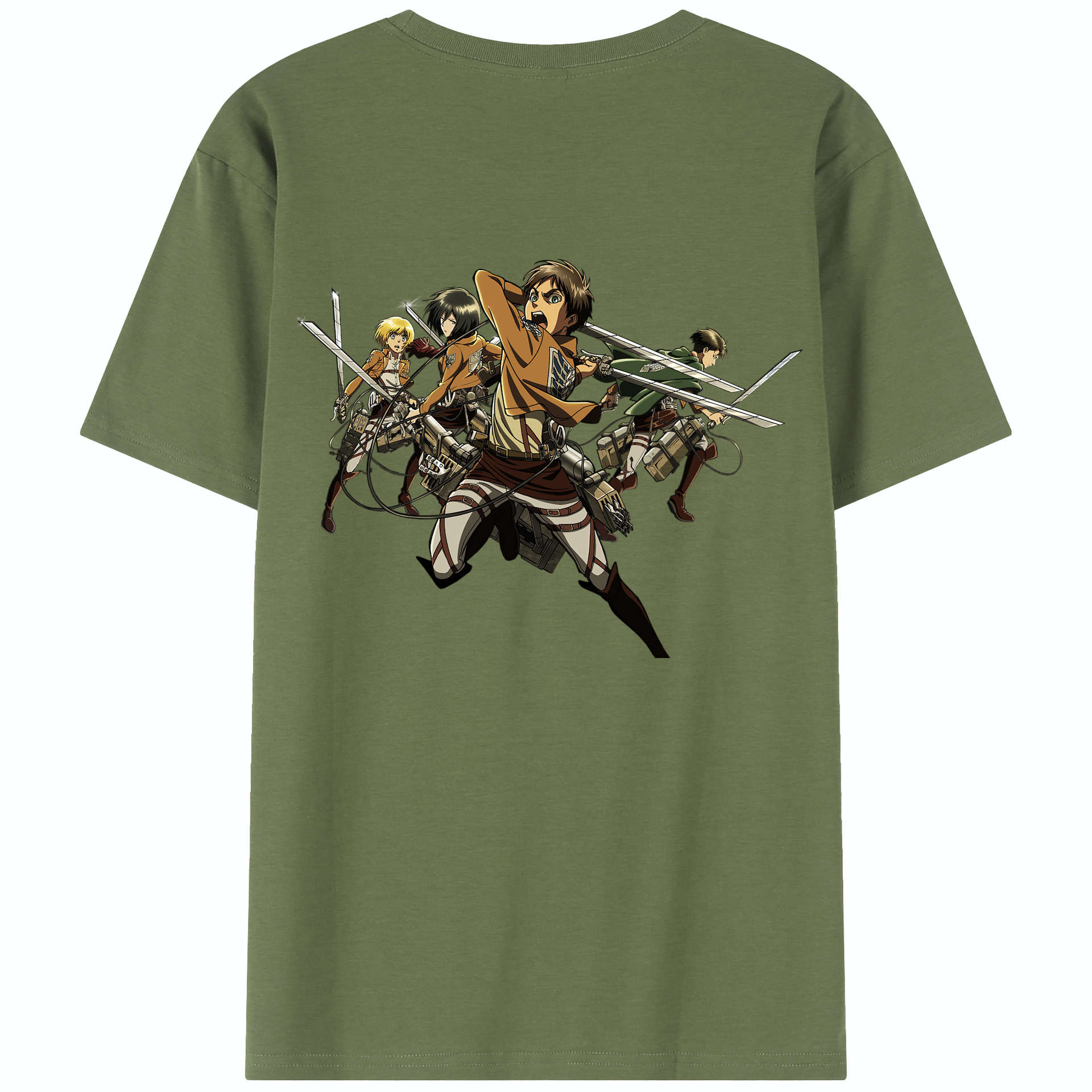 （画像用） 進撃の巨人 エレン･イェーガー Attack on Titan Eren Jäger 綿100％半袖Tシャツ（背面プリント）